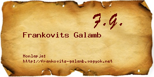 Frankovits Galamb névjegykártya